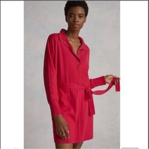 Daily Practice Anthropologie Knit Polo Dress in Dark Pink Small